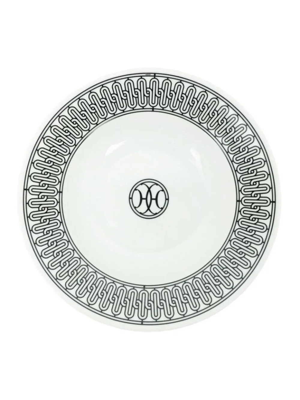 Hermes Soap Plate H DECO White Black Dish Pottery Ash